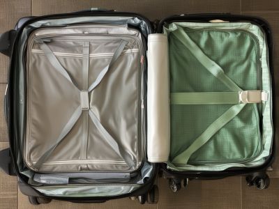 After: Cleaned and conditioned travel luggage