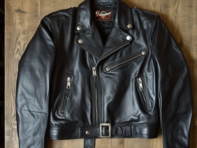 After: Restored vintage leather motorcycle jacket looking like new