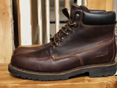 After: Restored work boots looking like new
